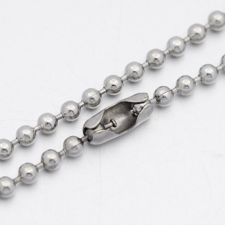304 Stainless Steel Ball Chain Necklaces NJEW-A288F-06P-1