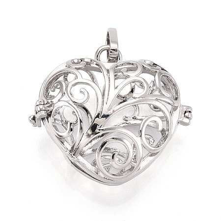 Rack Plating Brass Cage Pendants KK-Q402-08P-1
