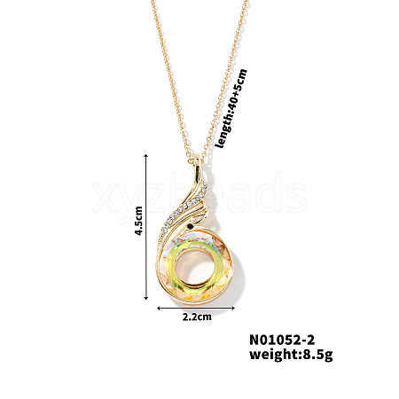 Cute and Stylish Phenix Glass Pendant Necklace ZV1349-2-1