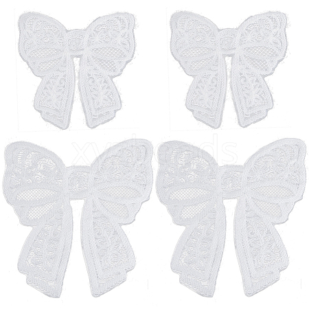 4Pcs 2 Styles Polyester Embroidery Iron on Clothing Patches PATC-GF0001-51A-1
