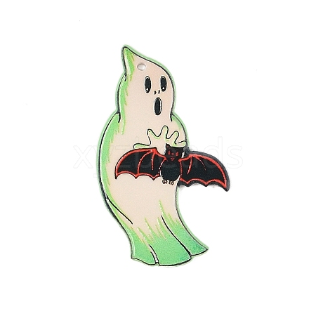 Halloween Theme Opaque Printed Acrylic Pendants SACR-S034-06B-1