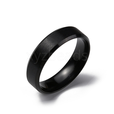 PVD Vacuum Plating Matte Style 304 Stainless Steel Wide Band Finger Rings for Women Men RJEW-WH0009-14E-EB-1