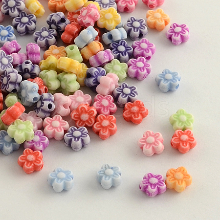 Craft Style Colorful Acrylic Beads X-MACR-Q157-M24-1