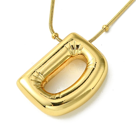 Ion Plating(IP) Initial Letter 304 Stainless Steel Pendant Necklace NJEW-R265-05G-D-1