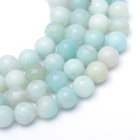 Round Natural Grade A Amazonite Bead Strands X-G-R345-4mm-16-1