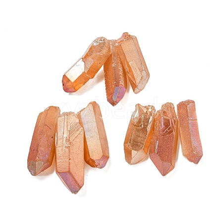 Electroplated Natural Quartz Crystal Graduated Beads Strands G-P315-A24-1