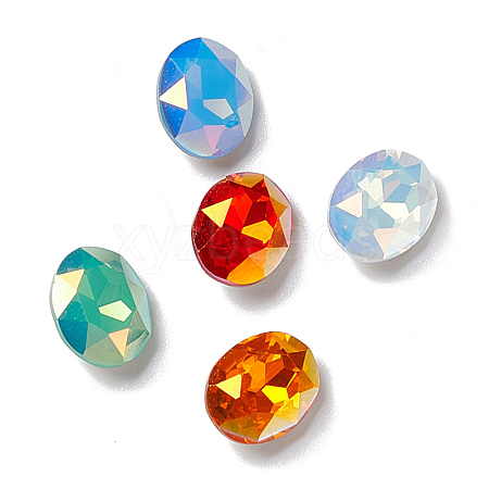 Light AB Style Eletroplate K9 Glass Rhinestone Cabochons RGLA-J020-B-LA2-1