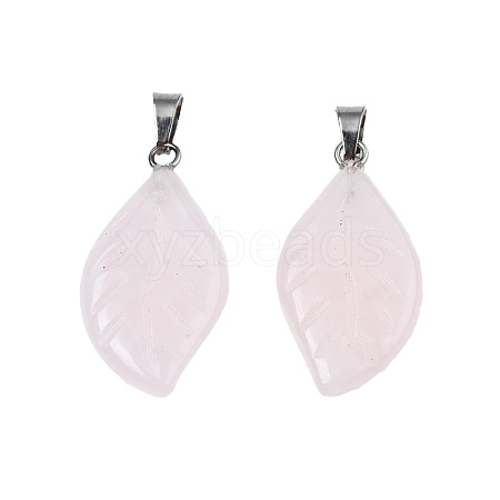 Natural Rose Quartz Pendants G-S364-076A-03-1