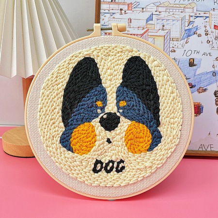 Dog Pattern Punch Embroidery Beginner Kits PW-WG34CD0-04-1