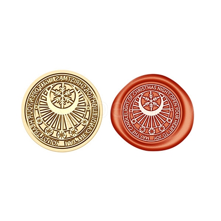 Christmas Series Wax Seal Brass Stamp Head AJEW-Z031-04G-22-1