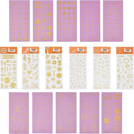 Glitter Self Adhesive Waterproof Hot Stamping Stickers DIY-PH0001-95-1