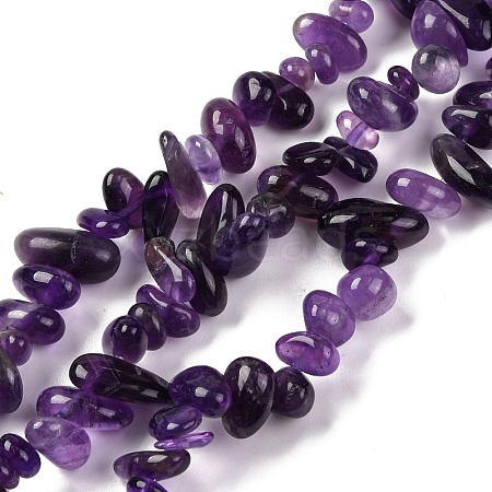 Natural Amethyst Chip Beads Strands G-L607-A01-01-1