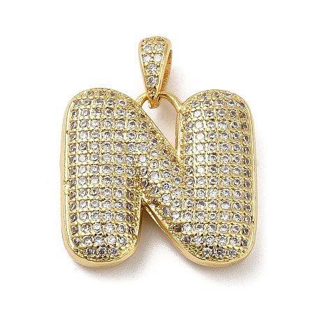 Brass Micro Pave Cubic Zirconia Pendants KK-E061-03G-14-1