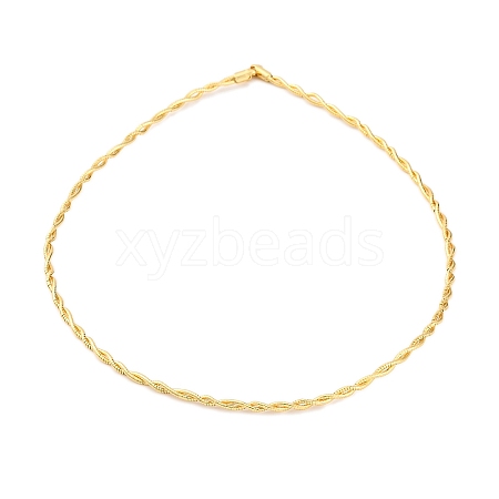 Brass Double Braided Round Snake Chain Necklaces MAK-L041-01G-1