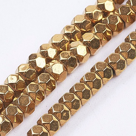 Electroplate Non-Magnetic Synthetic Hematite Beads Strands G-F562-S07-1