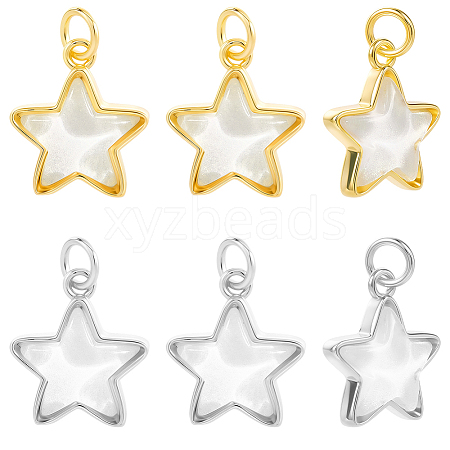 10Pcs 2 Colors Brass Charms KK-BBC0019-20B-1