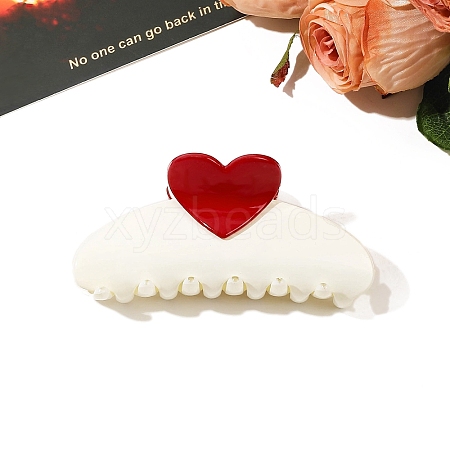 Heart Plastic Claw Hair Clips PW-WG64998-08-1