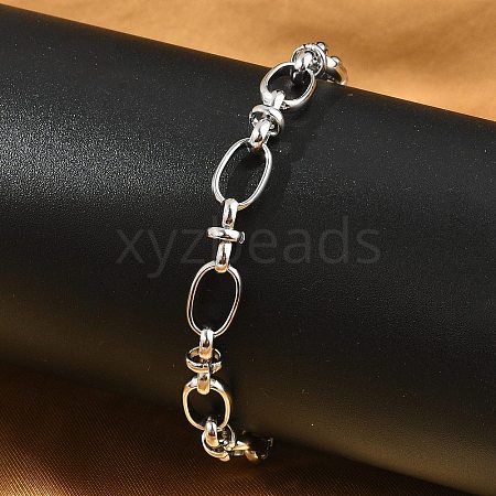 304 Stainless Steel Oval Link Chains Bracelets for Men & Women BJEW-D042-45P-1