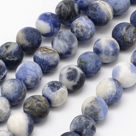 Natural Sodalite Beads Strands G-D691-6mm-1