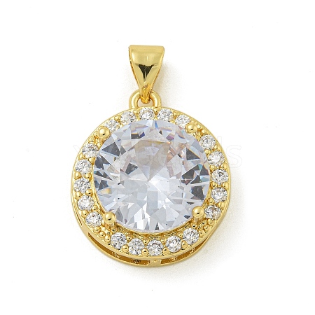 Rack Plating Brass Cubic Zirconia Pendants KK-Z067-15G-1