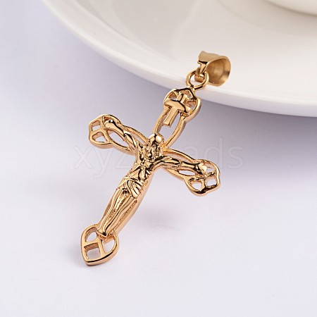 Crucifix Cross 304 Stainless Steel Pendants STAS-O074-17-1