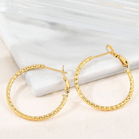 304 Stainless Steel Hoop Earrings For Women EJEW-B114-02B-G-1