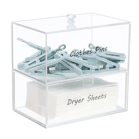 Acrylic Double Layer Cosmetic Storage Display Box AJEW-WH0419-25-1