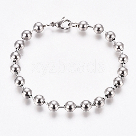 304 Stainless Steel Ball Chain Bracelets BJEW-G628-09P-1
