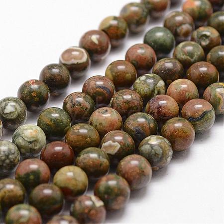 Natural Rhyolite Jasper Bead Strands G-D840-65-8mm-1